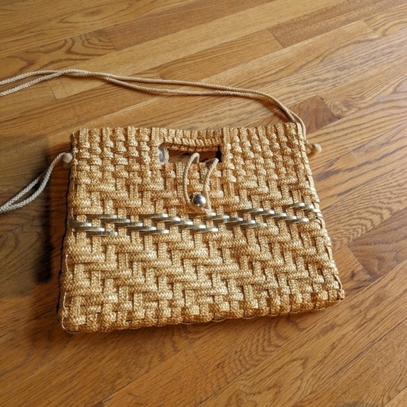 Unbranded Made in Italy Woven Clutch w/ Crossbody Strap - Picture 3 of 10